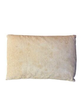 Vintage Feather Bed Pillow Beige Rustic Decor Stained Used Farmhouse  Handmade